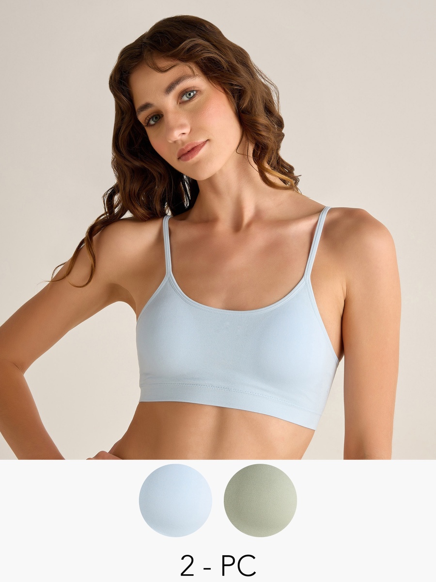 Medium Coverage Seamless Bralette -  Pack of 2