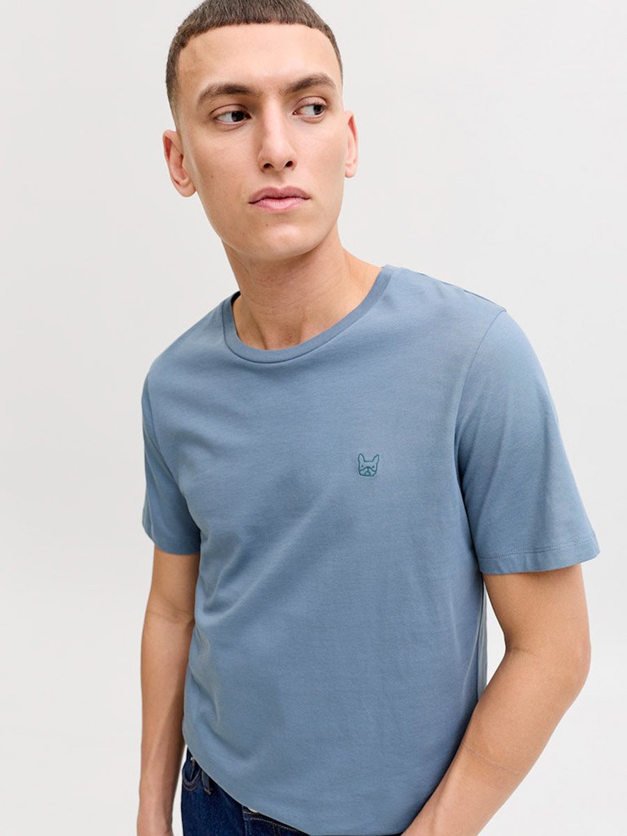 Blue Crew Neck Regular Fit T-Shirt
