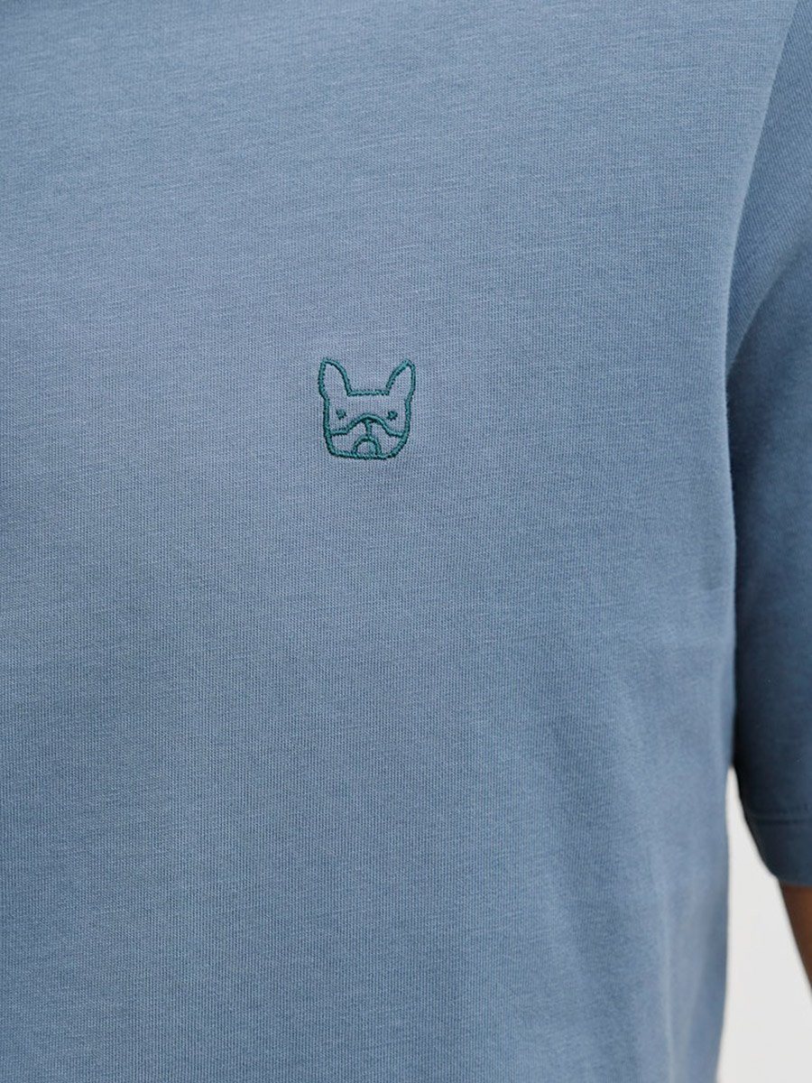 Blue Crew Neck Regular Fit T-Shirt
