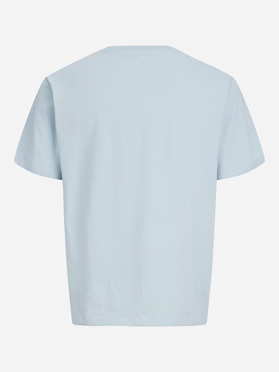 Acid Blue Crew Neck Logo Print T-Shirt