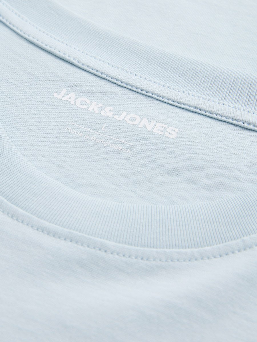 Acid Blue Crew Neck Logo Print T-Shirt