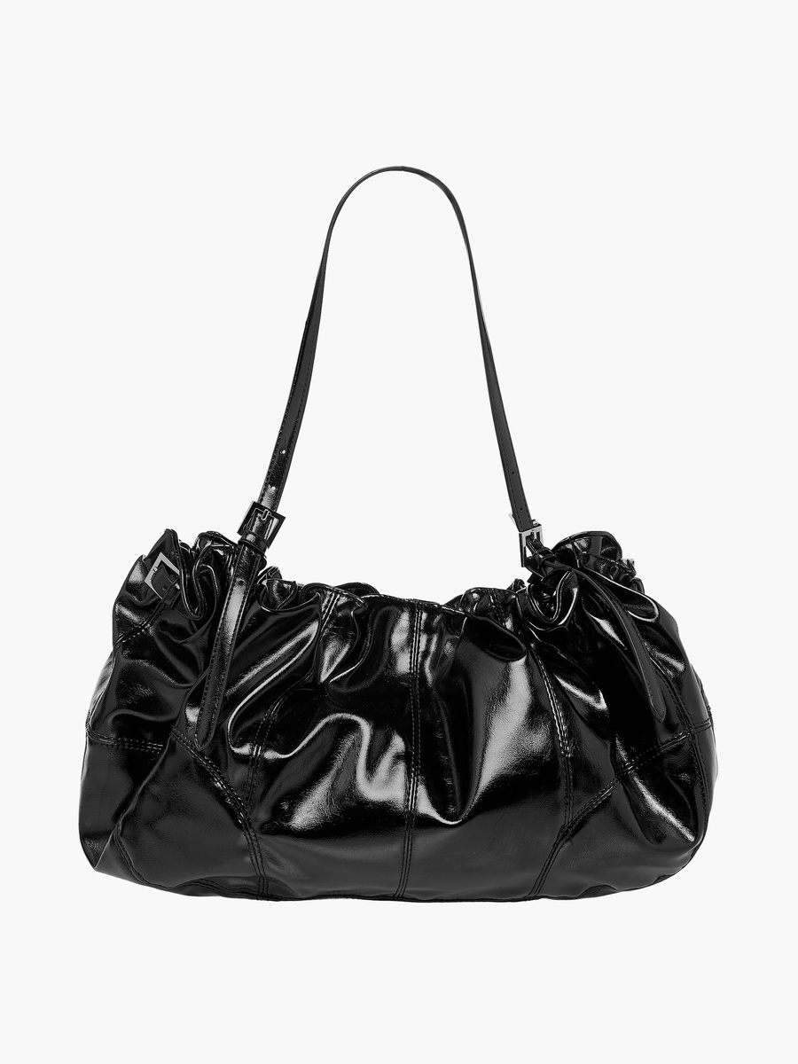 Gathered Shoulder Bag with Handles