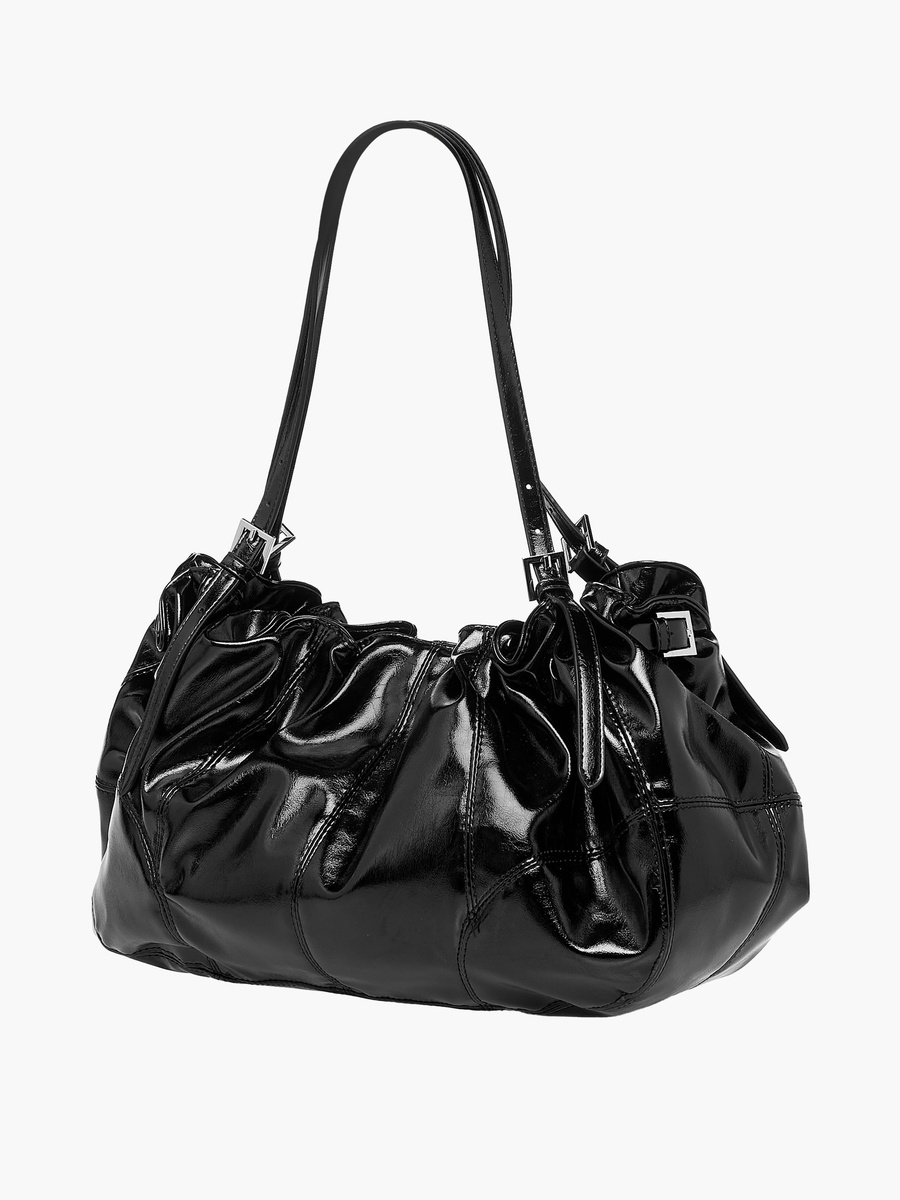 Gathered Shoulder Bag with Handles
