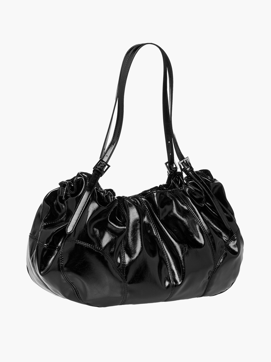 Gathered Shoulder Bag with Handles