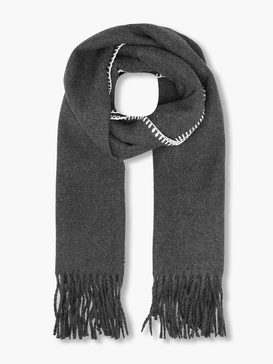Scarf with Contrast Stitch Detail