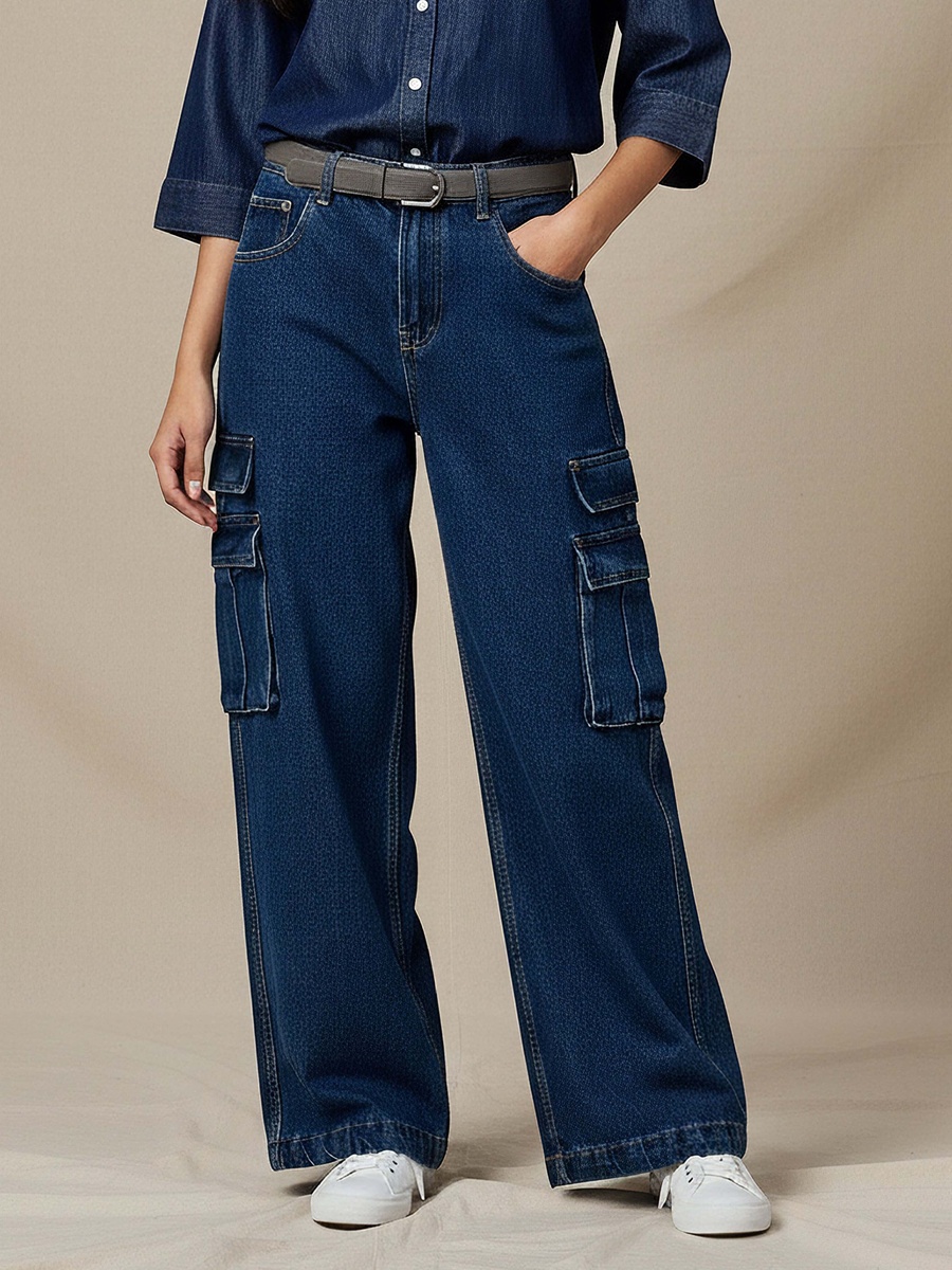 Cotton Cargo Pocket Jeans