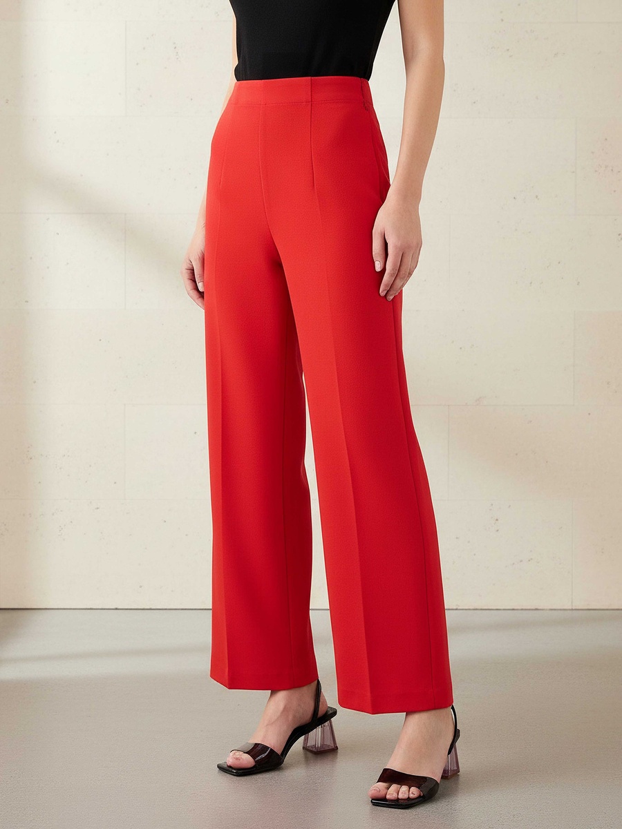 Straight Fit Flexi Waist Trousers