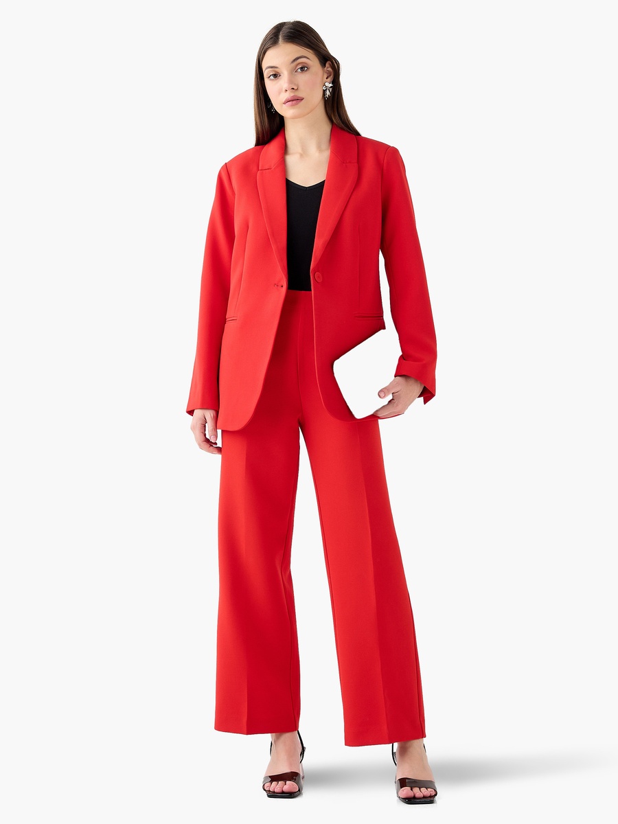 Straight Fit Flexi Waist Trousers