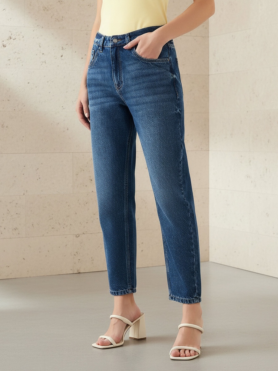 Women Mom Fit High-Rise Jeans
