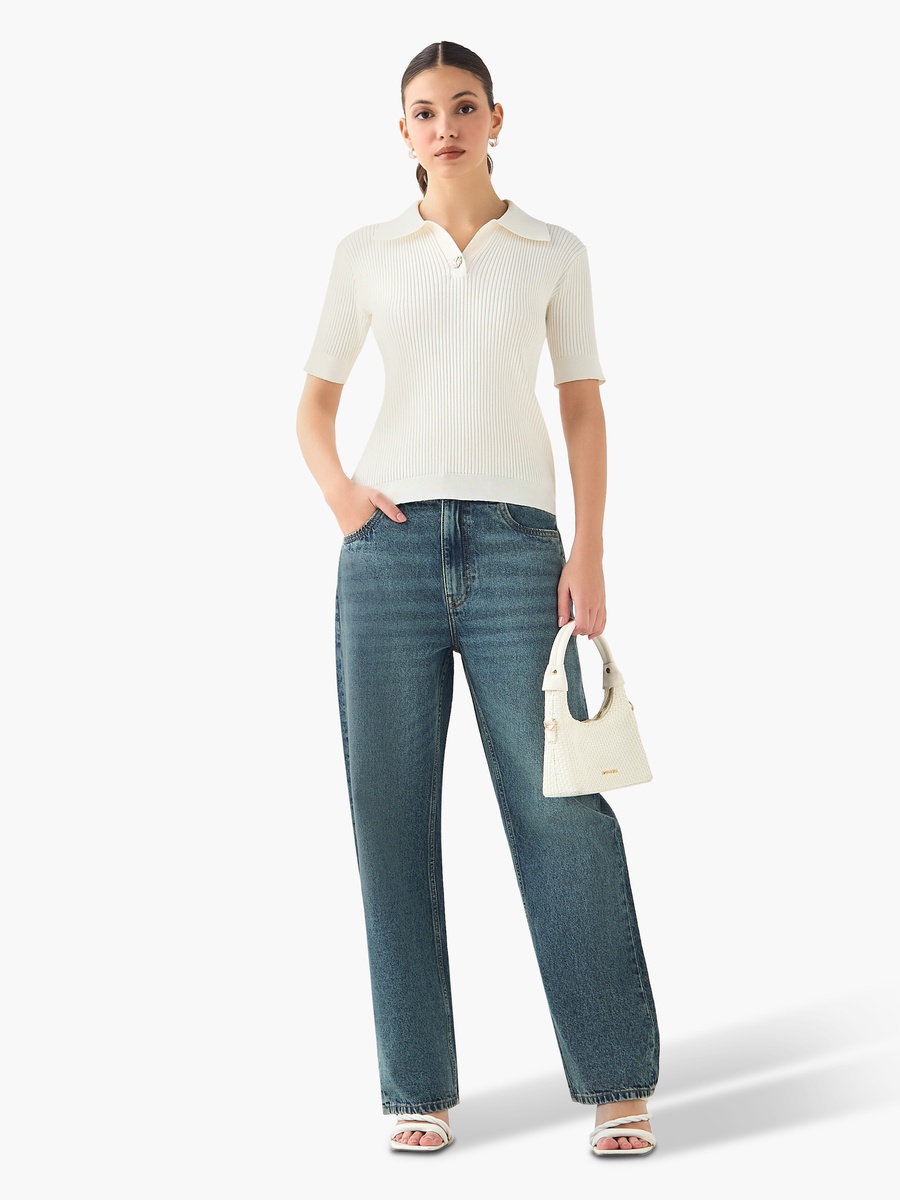 Women Straight Fit Mid-Rise Jeans
