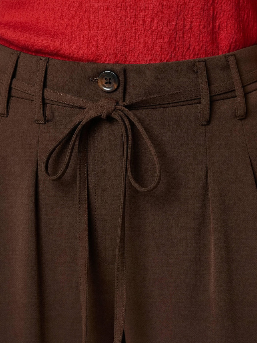 Mid-Rise Wide Leg Trousers