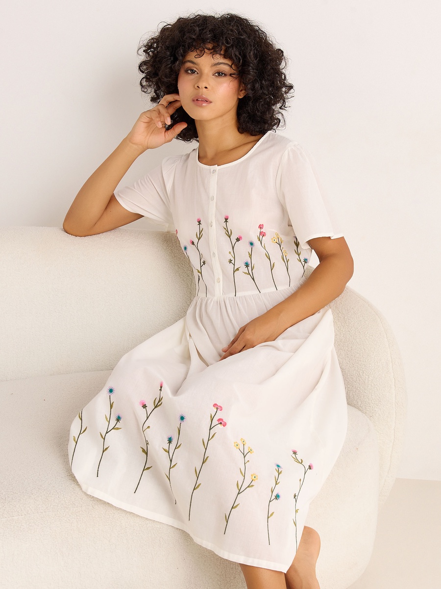 cotton short night dress Defitshape Women's Cotton Sleep Dress Night Gown Summer Soft Lace Cute Ruffle Sleeveless Nightgown Night Gown Shirred High Waist Short Sleeping Dress