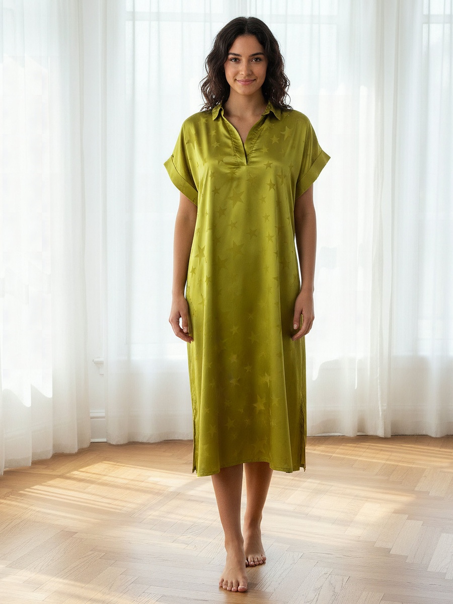 Short Sleeve Star Print Night Dress