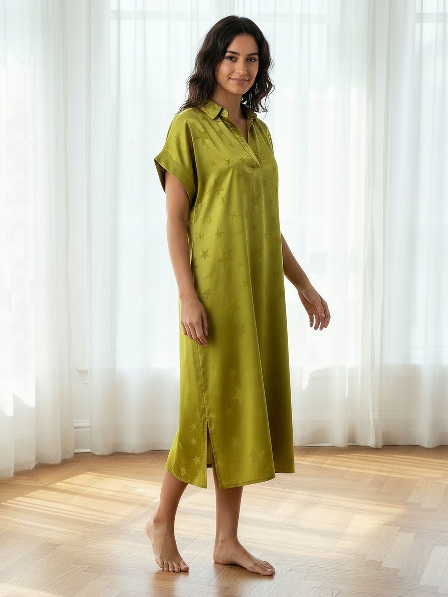 Short Sleeve Star Print Night Dress