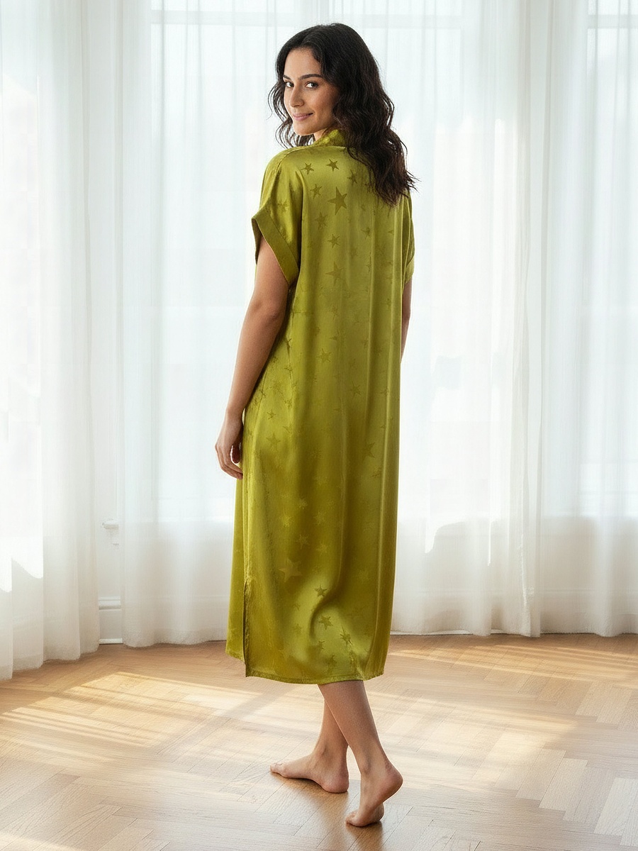 Short Sleeve Star Print Night Dress