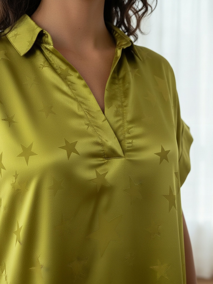 Short Sleeve Star Print Night Dress