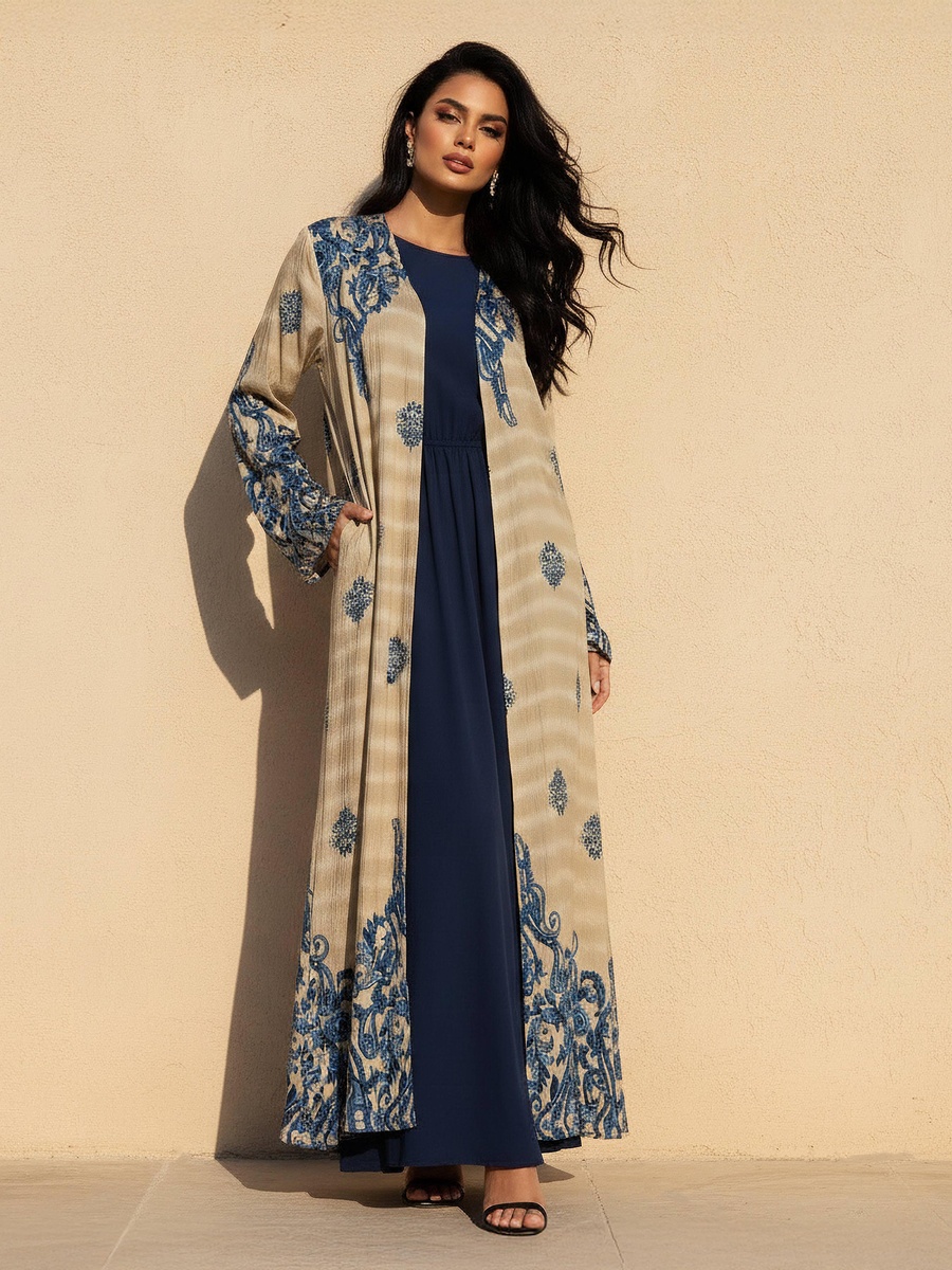 Regular Fit Viscose Kimono Abaya Shrug