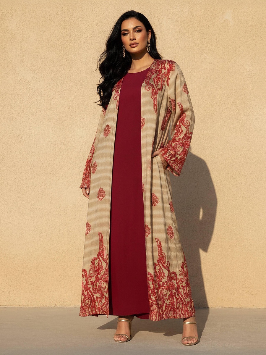 Regular Fit Viscose Kimono Abaya Shrug