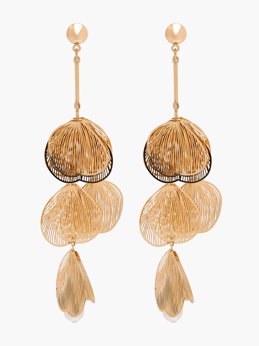 Metallic Drop Earrings with Pushback Closure