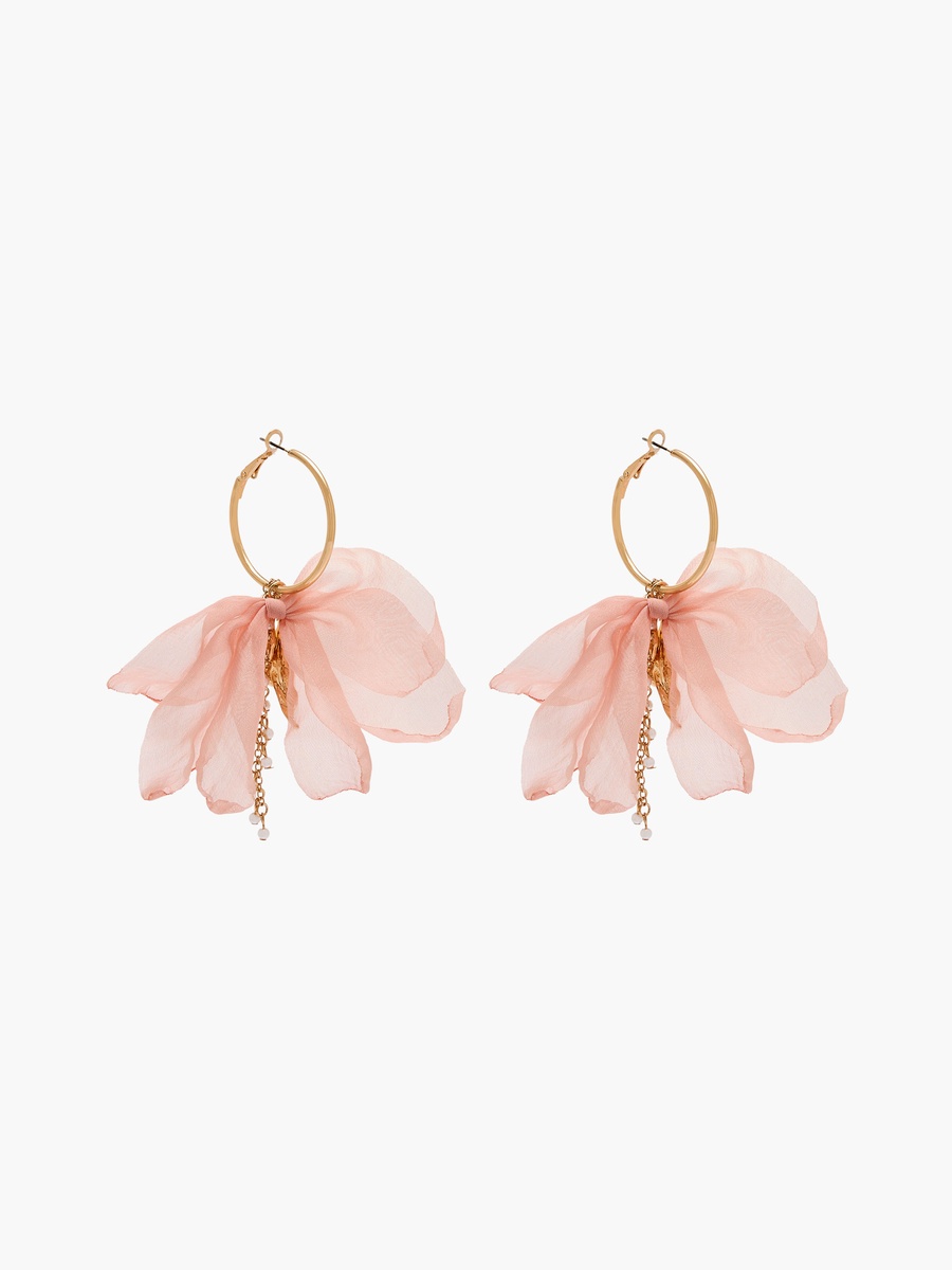 Fabric Hoop Earrings with Hinged Closure