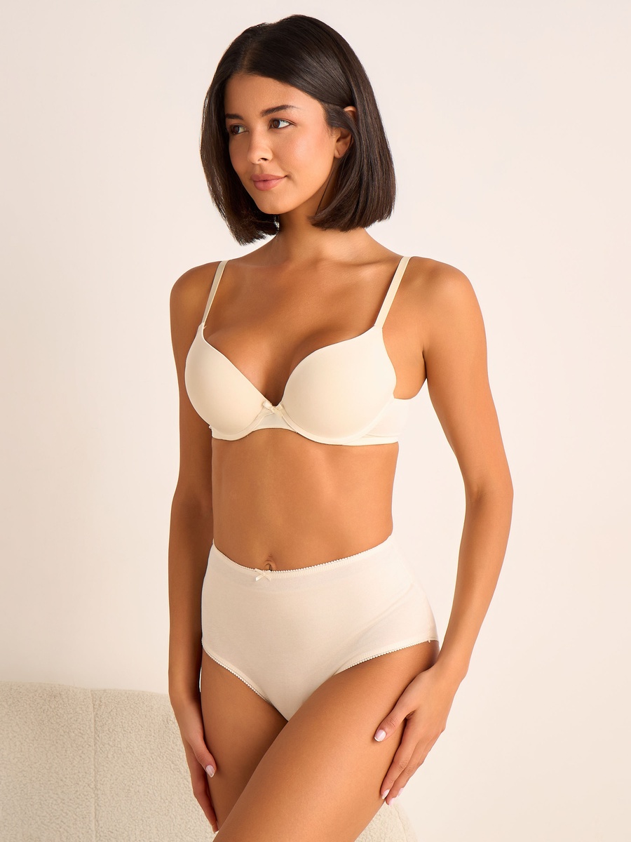 Set of 5 - High Waist Full Briefs with Bow Accent