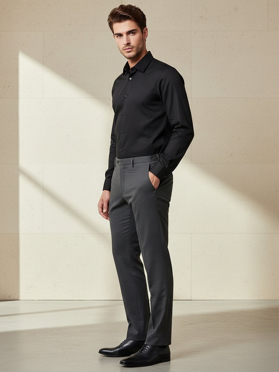 Men Regular Fit Formal Trousers