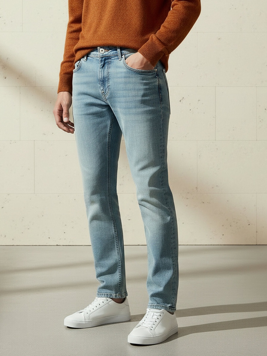Men Slim Fit Flexi Waist Pocket Jeans