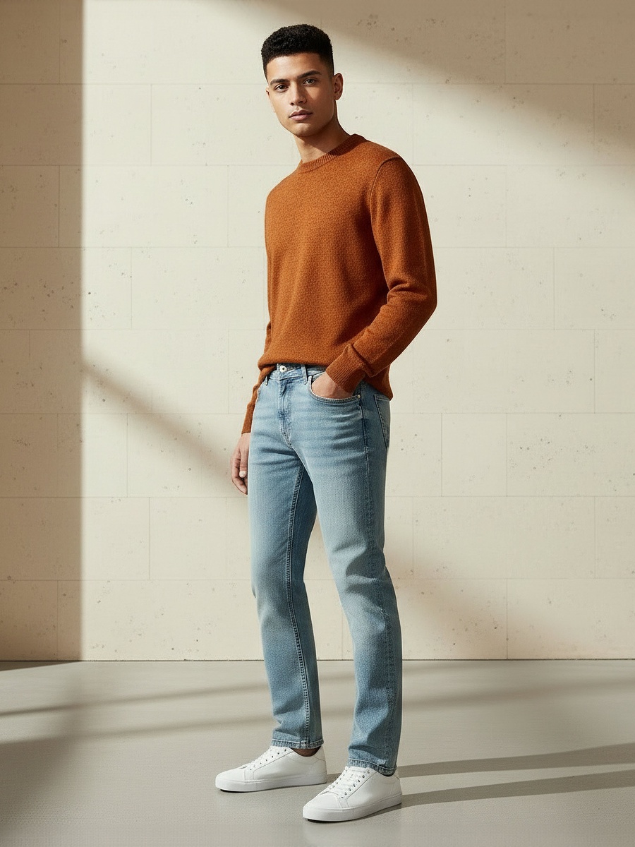 Men Slim Fit Flexi Waist Pocket Jeans