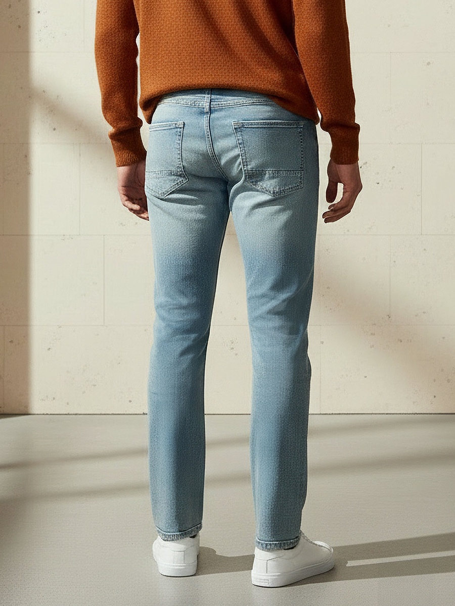 Men Slim Fit Flexi Waist Pocket Jeans