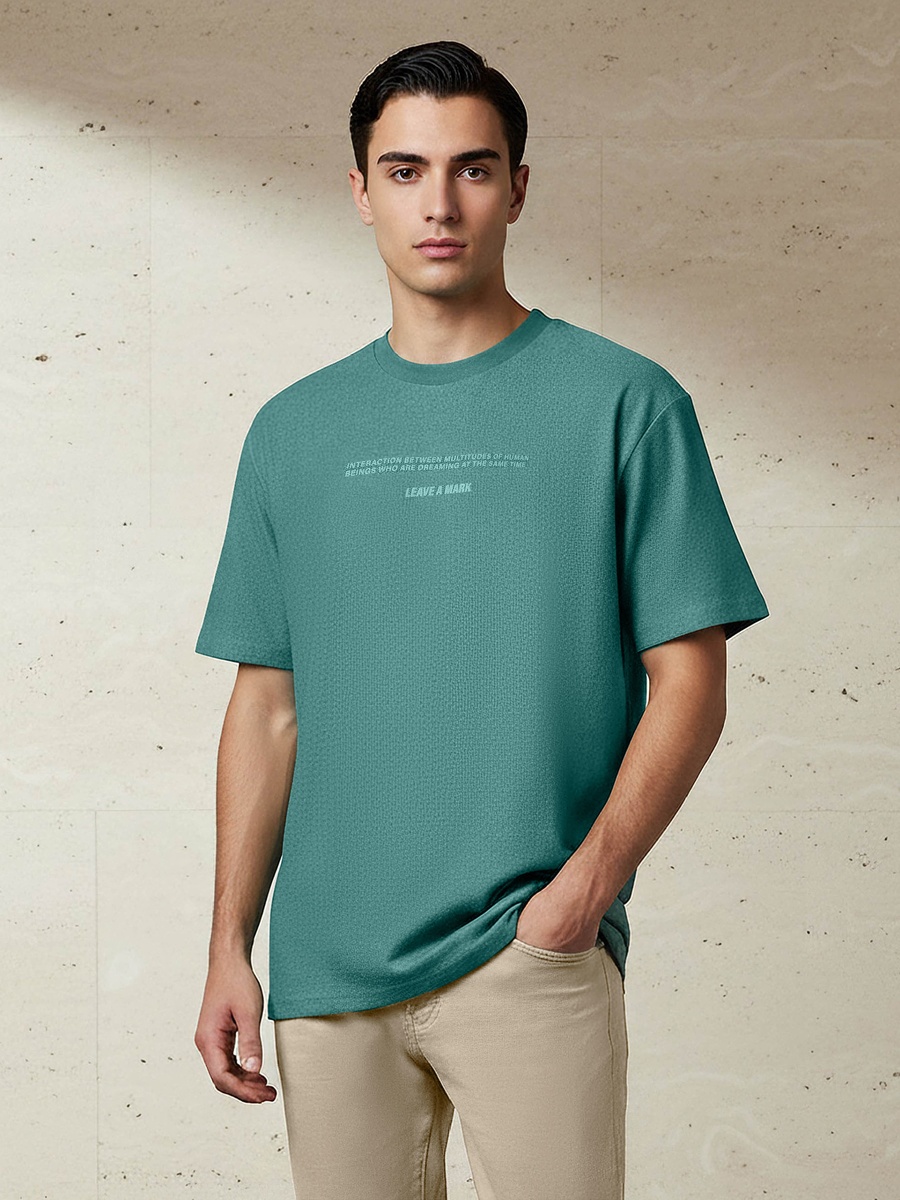 Men Regular Fit Crew Neck Short Sleeve Graphic T-Shirt