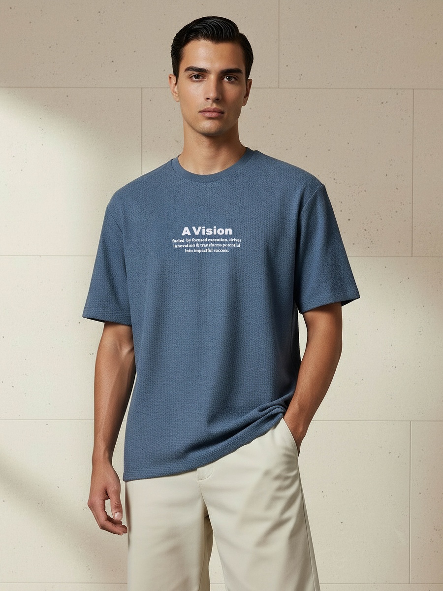 Men Regular Fit Crew Neck Short Sleeve Graphic T-Shirt