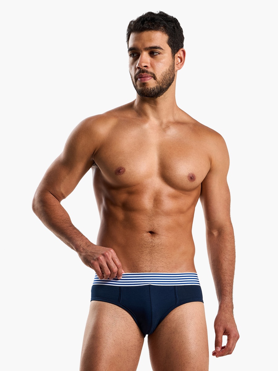 Men Striped Waistband Cotton Briefs - Pack of 3
