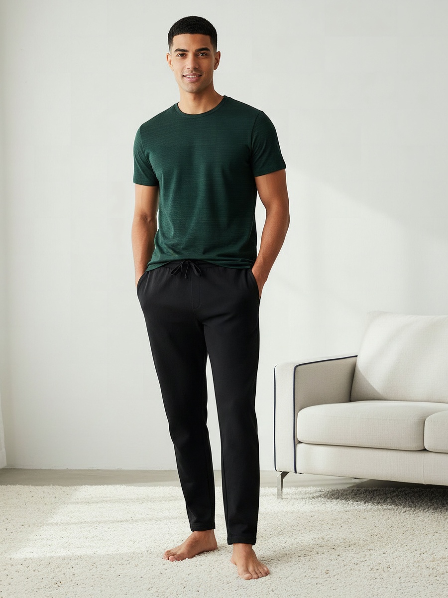 Men Cotton Pocket Nightwear Set