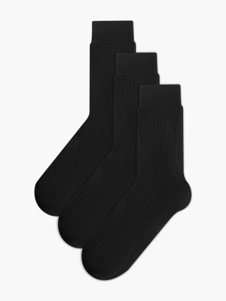 Men Non Terry Crew Length Socks - Set of 3