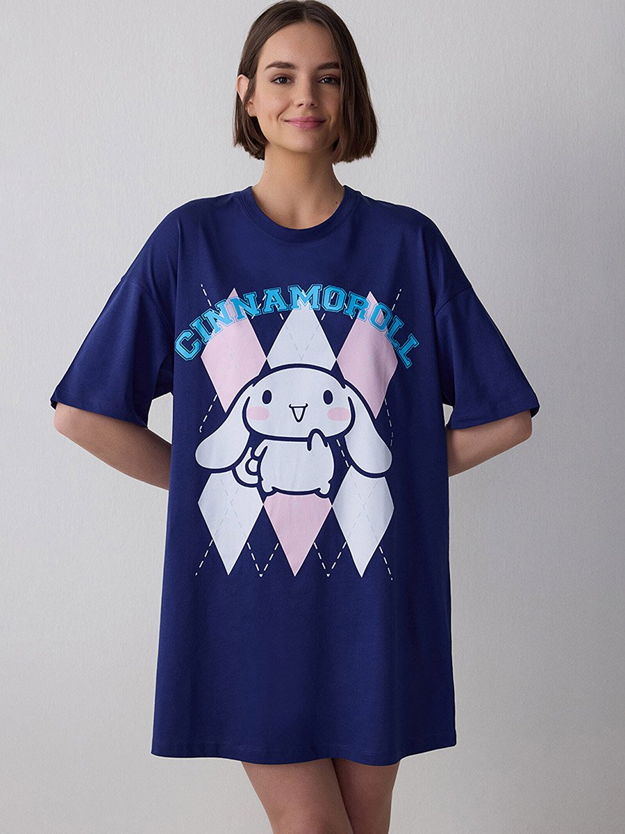Cinnamoroll Dreamy Print Sleep T-Shirt Dress 