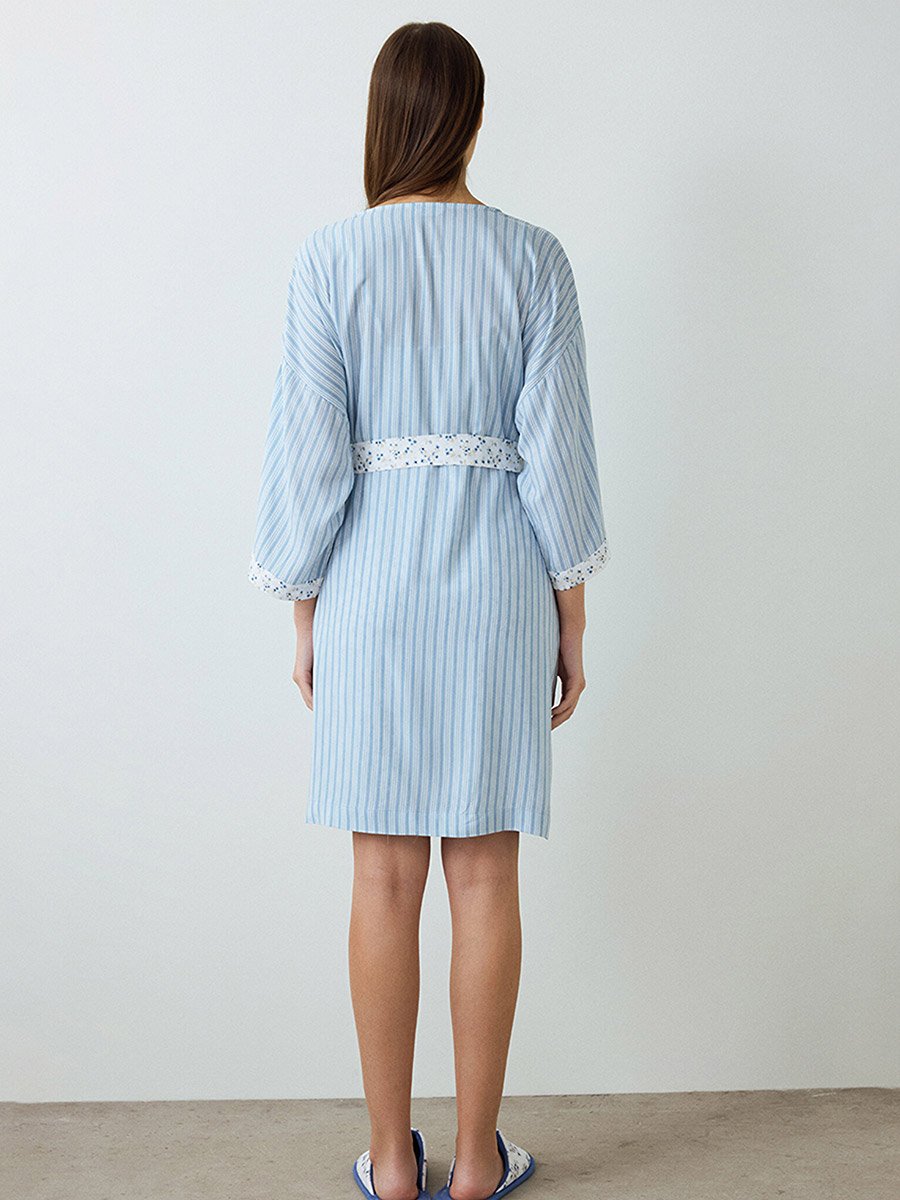Lilah Striped Robe with Tie Detail
