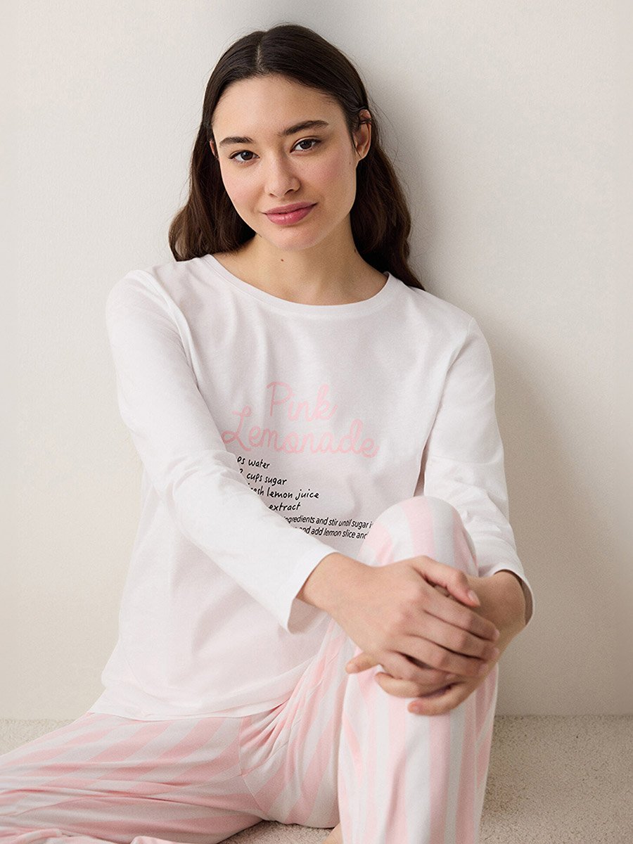 Pink Lemonade Print T-Shirt and Pyjama Set