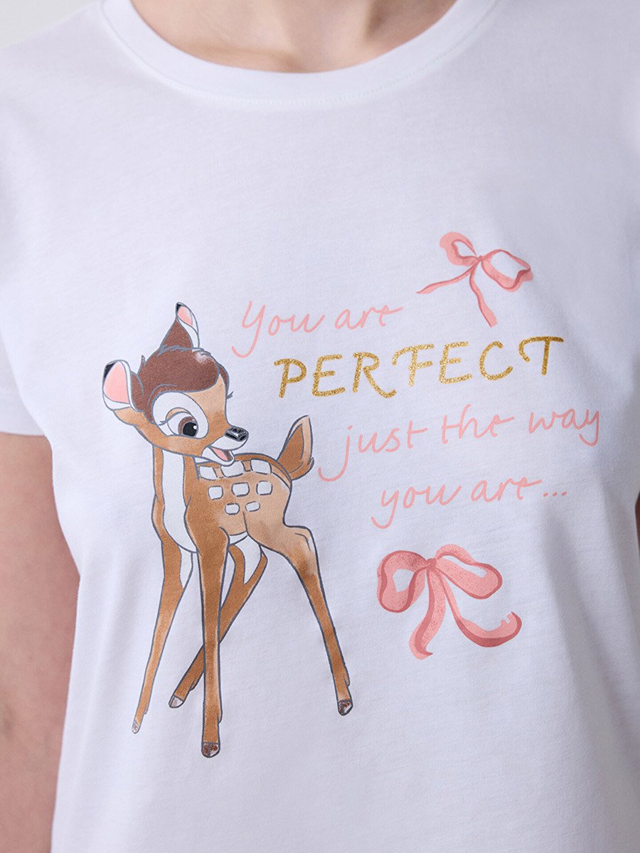 Bambi Print Cotton T-Shirt and Pyjama Set