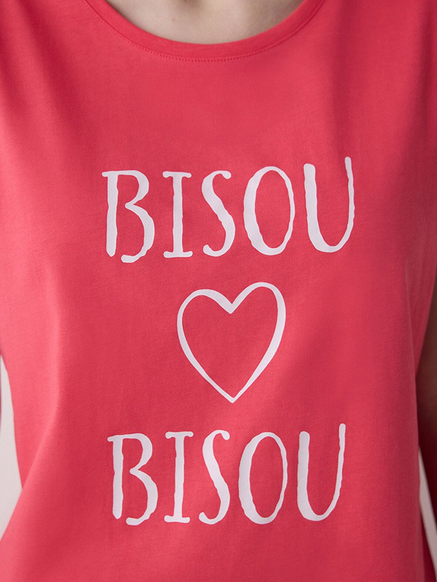 Bisou Graphic Cotton T-Shirt and Pyjama Set