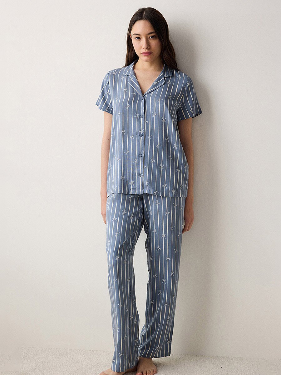 Freya Printed Shirt and Pyjama Set