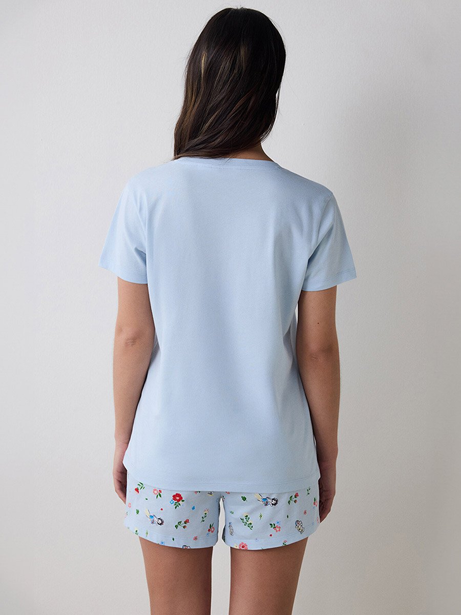 Snow White Print T-Shirt and Floral Shorts Set
