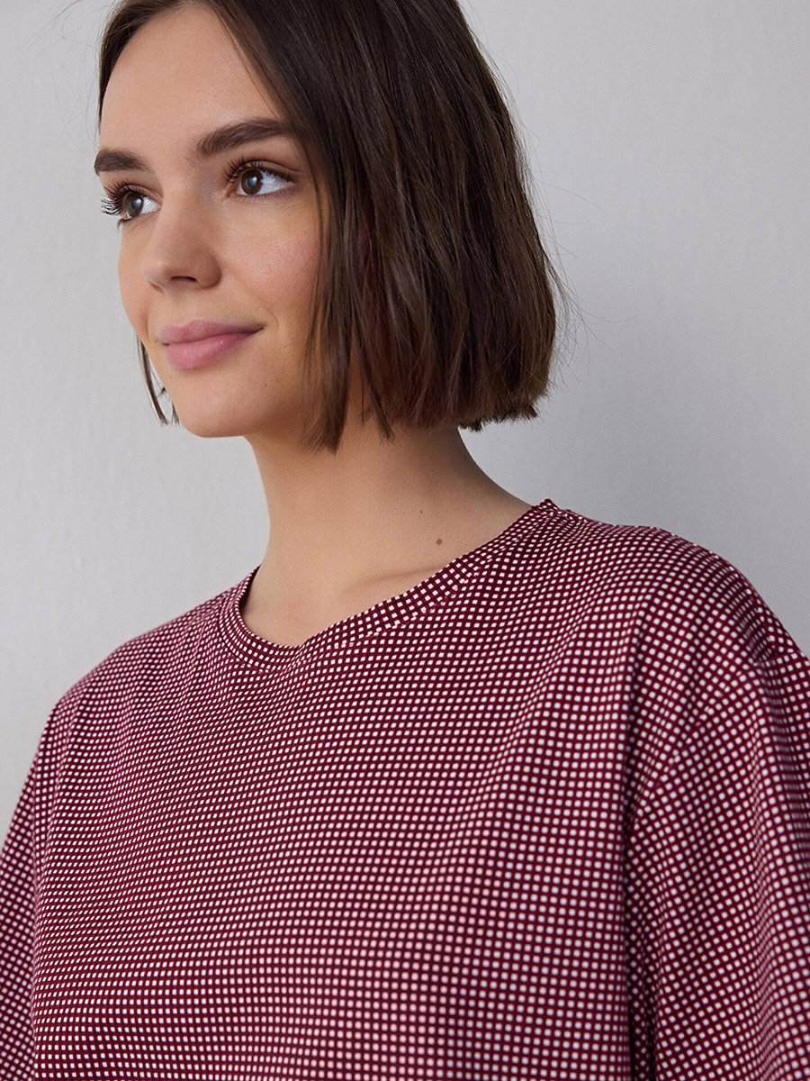 Plaid Cotton Crew Neck T-Shirt and Shorts Set