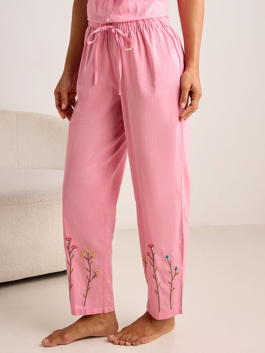 Cotton Pyjama Set with Button-Down Top and Pants