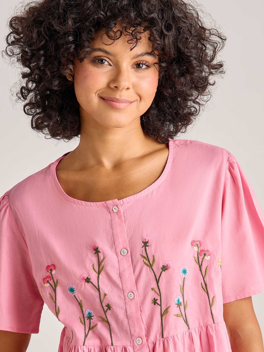 Cotton Pyjama Set with Button-Down Top and Pants