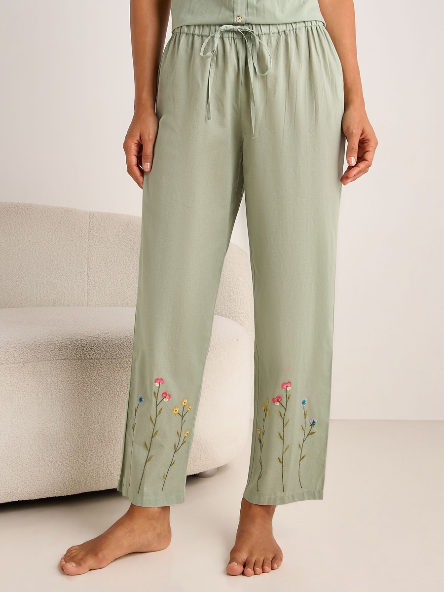 Cotton Pyjama Set with Button-Down Top and Pants