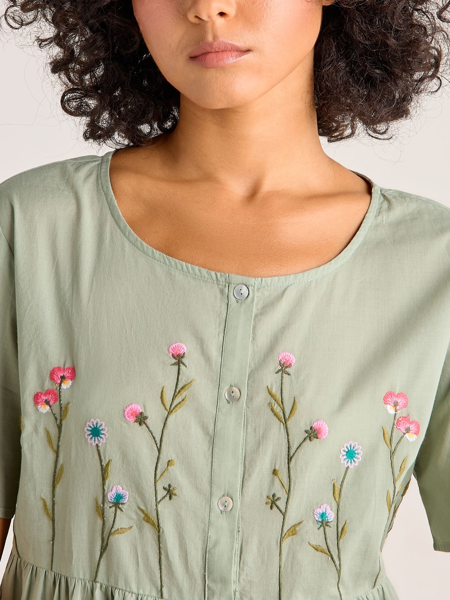 Cotton Pyjama Set with Button-Down Top and Pants