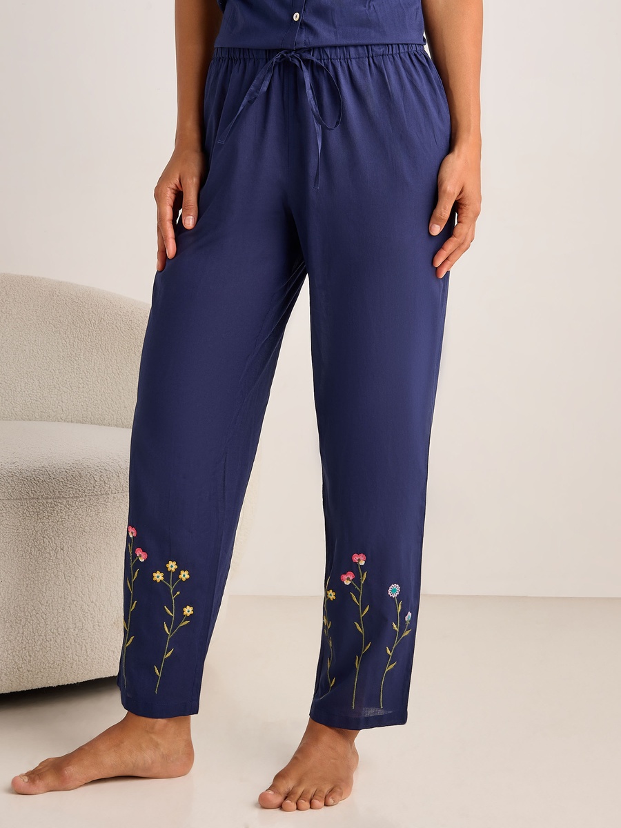 Cotton Pyjama Set with Button-Down Top and Pants