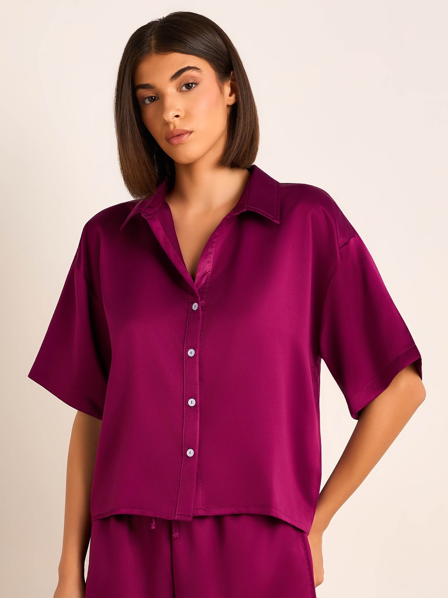 Pyjama Set with Button-Down Shirt and Trousers