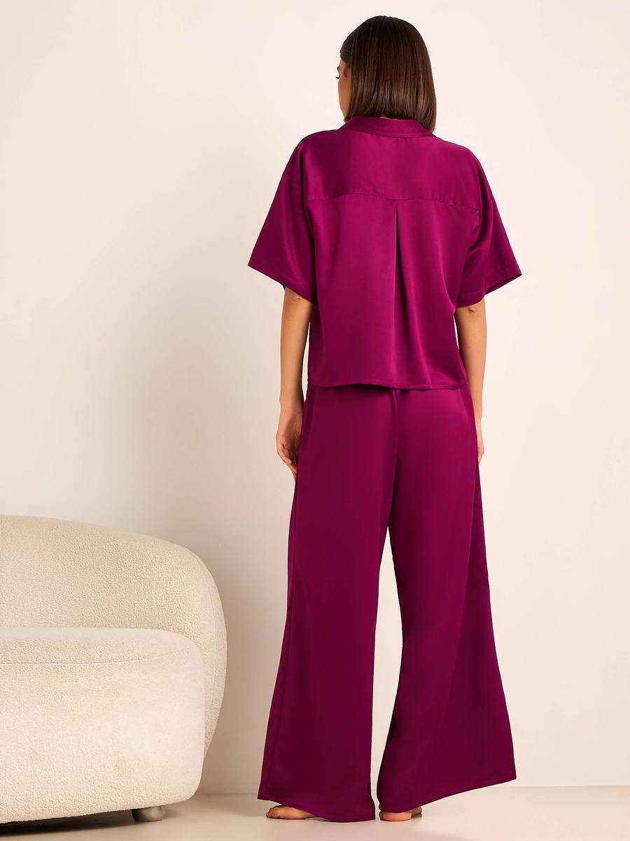 Pyjama Set with Button-Down Shirt and Trousers