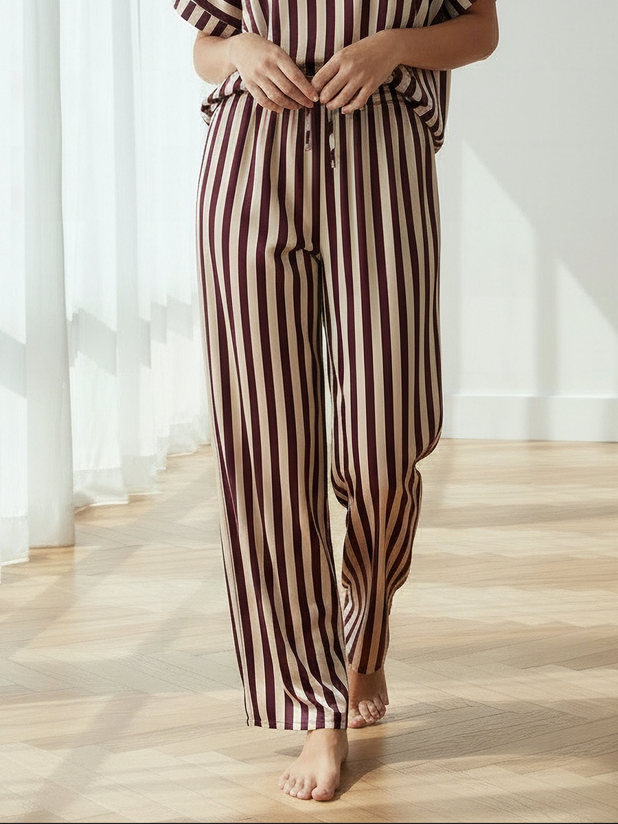 Pyjama Set with Top and Wide Leg Pants